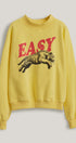 Easy Tiger Graphic Mock Neck Sweatshirt Brushed French Terry in YELLOW - Women's Sweatshirts & Hoodies | Urban Daizy