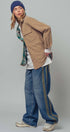 Urban Daizy Plaid Flannel-Lined Corduroy Shacket Taupe Shirt Jacket/Shacket - Women's (UDZ-KN-00150) – alternate view 13