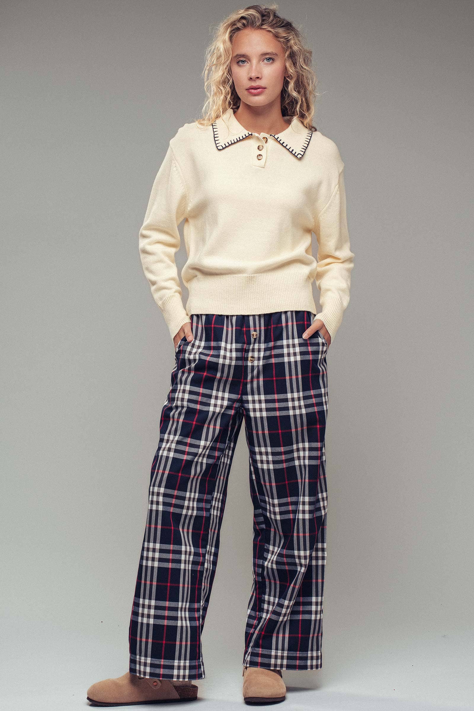 Modern Heritage Contrast Polo Knit Sweater