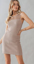 Urban Daizy HOLLOW OUT CROCHET MINI DRESS Beige Dress - Women's (UDZ-DR-00127)