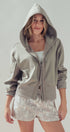 Urban Daizy Cotton Blend Zip-Up Hoodie Wide Ribbed Hem Warm-Taupe Hoodie - Women's (UDZ-KN-01044) – alternate view 13