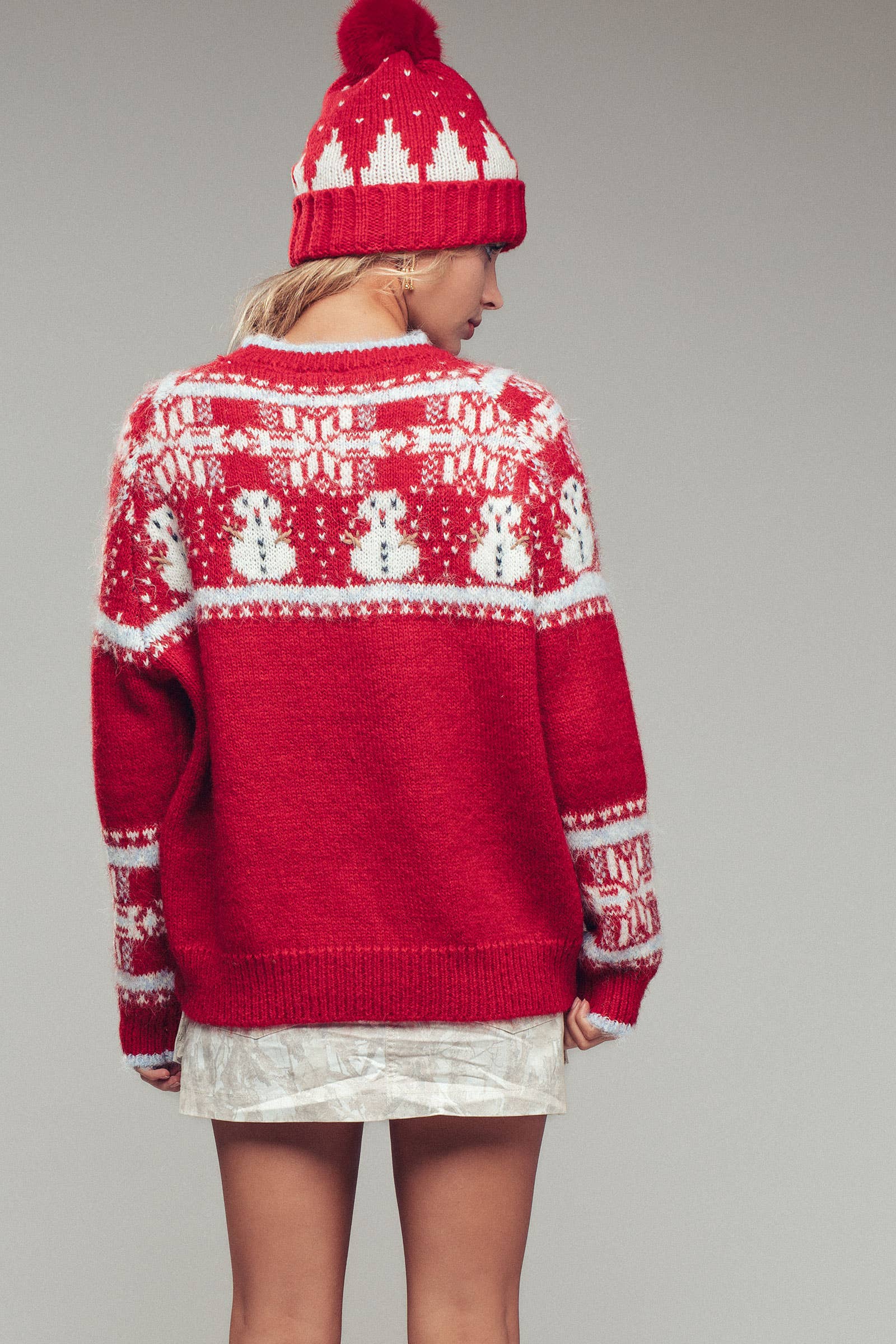 Graphic Fair Isle Wool Blend Sweater | wholesale knit sweater - women's | Urban Daizy