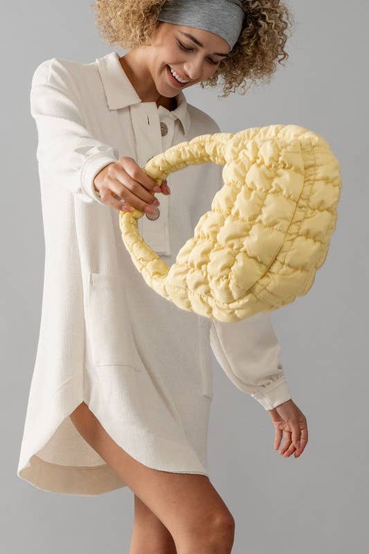 Urban Daizy Puff Quilted Texture Shoulder Tote Bag Blue Shoulder Bag - Women's (UDZ-BG-00007) – alternate view 3