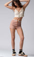 Urban Daizy Gingham Scallop Trim Shorts Brown Shorts - Women's (UDZ-PT-00474) – alternate view 19