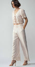 Urban Daizy Embroidered Eyelet Flutter Sleeve Top and Wide Leg Pants Natural Top & Pant Set (NOT Loungewear) - Women's (UDZ-PT-00354) – alternate view 12