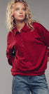 Urban Daizy Waffle Knit Collared Snap Placket Pullover Deep-Red Sweatshirt - Women's (UDZ-KN-00656) – alternate view 11