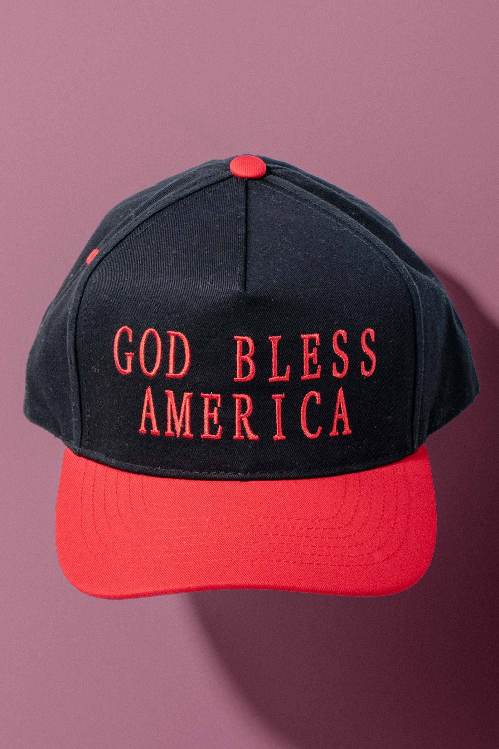 GOD BLESS AMERICA Embroidered Trucker Hat