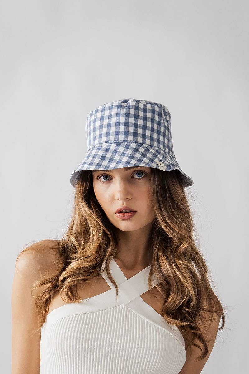 Urban Daizy Classic Spring Gingham Checkered Cotton Bucket Hat Black Bucket Hat - Women's (UDZ-AC-00031) – alternate view 5
