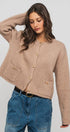 Urban Daizy Textured Button Front Cropped Knit Cardigan Beige Knit Top - Women's (UDZ-TP-00751) – alternate view 12