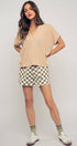 Urban Daizy Relaxed V-Neck Top with Folded Sleeves Ivory Blouse - Women's (UDZ-TP-00570) – alternate view 24
