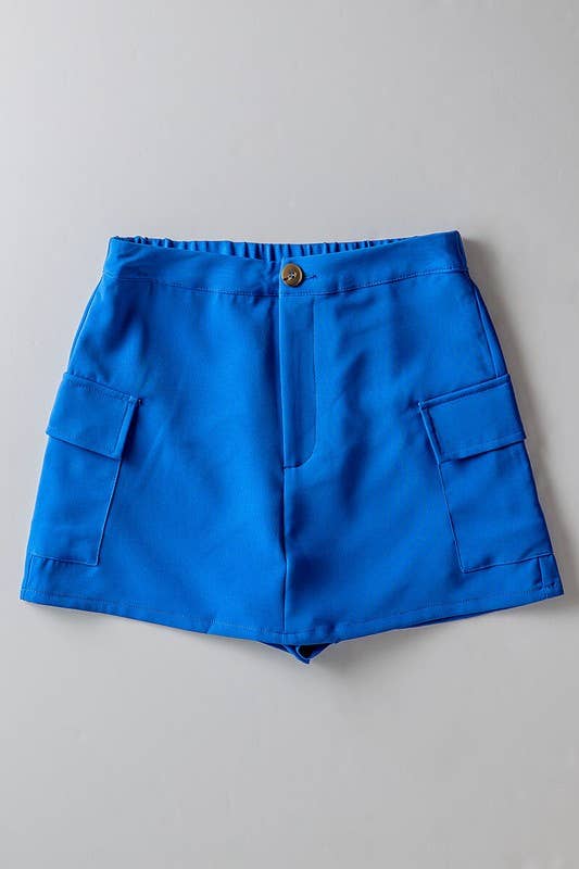 Urban Daizy Smocked Waist Cargo Pocket Skort Grey Skort - Women's (UDZ-SK-00035) – alternate view 15