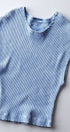 Urban Daizy Ribbed Knit Crop Short Sleeve Fitted Casual Spring Top Blue Knit Top - Women's (UDZ-TP-00081)