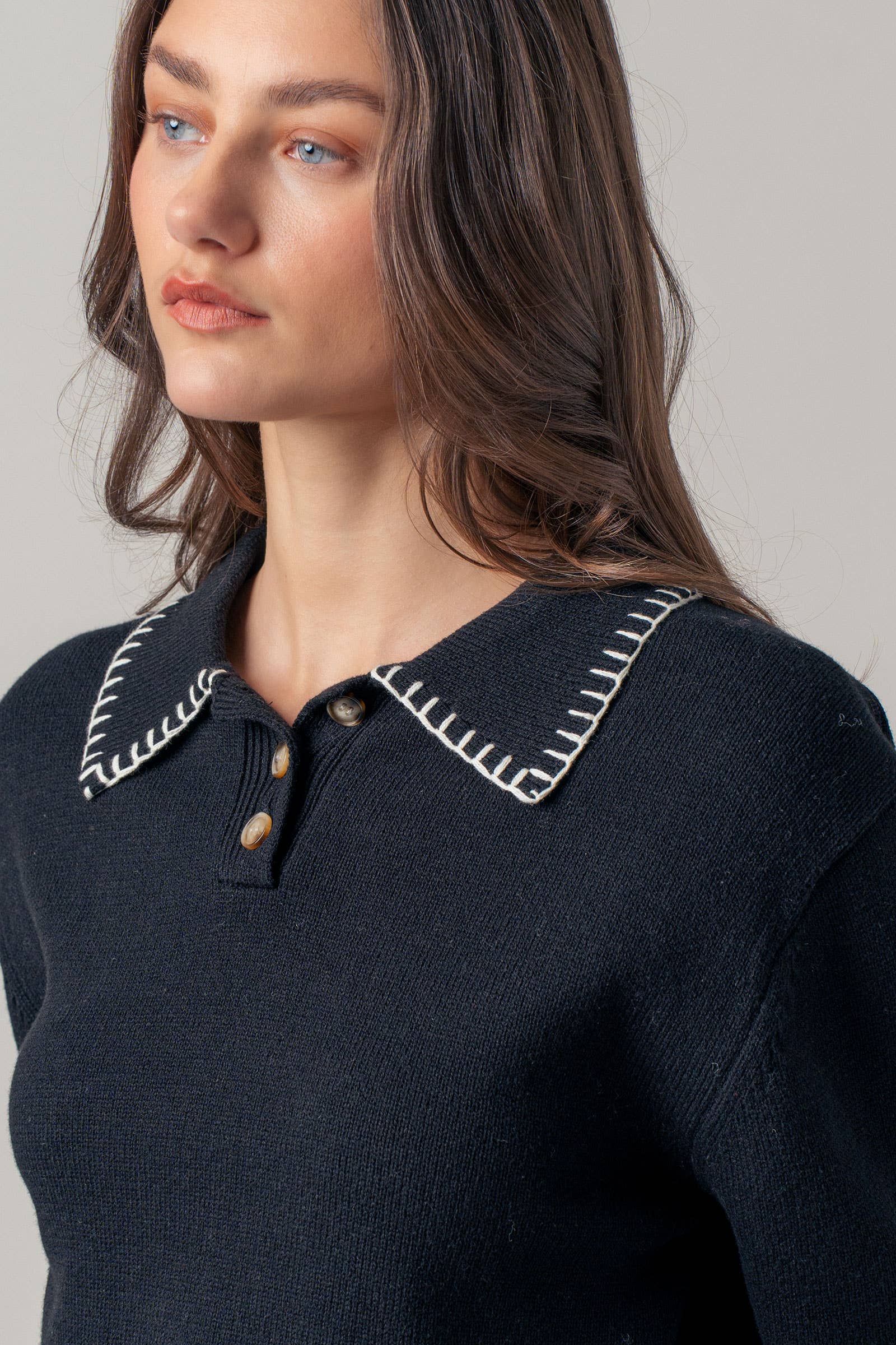 Modern Heritage Contrast Polo Knit Sweater