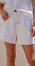 Coastal Ease Linen Shorts in WHITE - Women's Pants | Urban Daizy