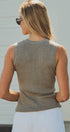 Beaded Neckline Rib Tank in GREY - Women's Tops | Urban Daizy