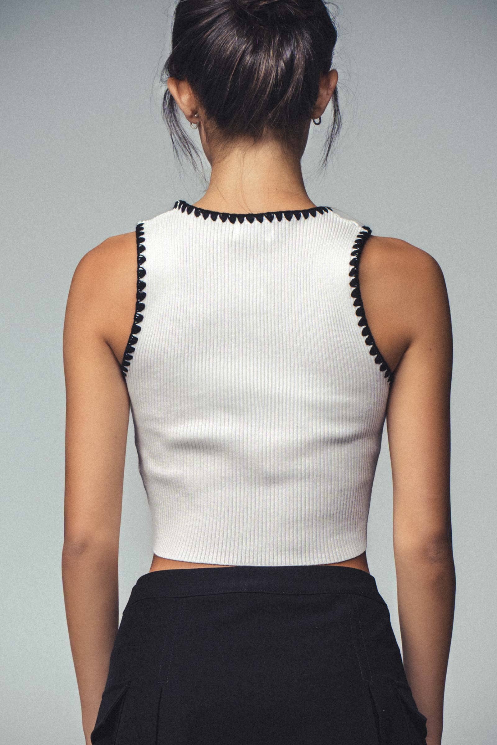 Urban Daizy Scalloped Ribbed Knit Crop Top Khaki Knit Top - Women's (UDZ-TP-00809) – alternate view 15
