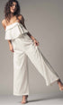 Urban Daizy Ruffled Bodice Wide Leg Jumpsuit Pink Jumpsuit - Women's (UDZ-JR-00021) – alternate view 3