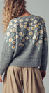 Urban Daizy Daisy Embossed 3D Floral Knit Sweater Brown Knit Sweater - Women's (UDZ-KN-00653) – alternate view 11
