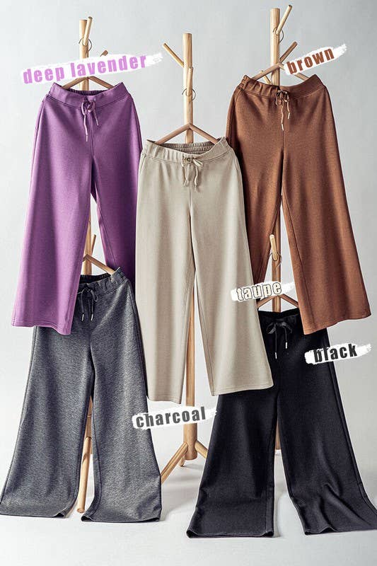 Urban Daizy Wide Leg French Terry Crop Pants Deep-Lavender Pants - Women's (UDZ-PT-00100) – alternate view 20