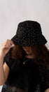 Urban Daizy Spring Floral Embroidered Daisy Pattern Bucket Hat Black Bucket Hat - Women's (UDZ-AC-00033)