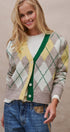 Vintage Pastel Argyle Back to School Cardigan in Preppy Old  in GREEN - Women's Cardigans & Shrugs | Urban Daizy