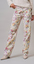 Floral Print Straight Leg Casual Pants in IVORY MULTI - Women's Casual Pants | Urban Daizy
