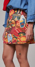 Travel Patch Print Mini Skirt in Italian Summer Vacation in MULTI - Women's Mini Skirts | Urban Daizy