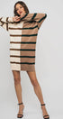 Urban Daizy Two-Tone Striped Knit Sweater Dress Cream-Multi Dress - Women's (UDZ-DR-00352) – alternate view 8