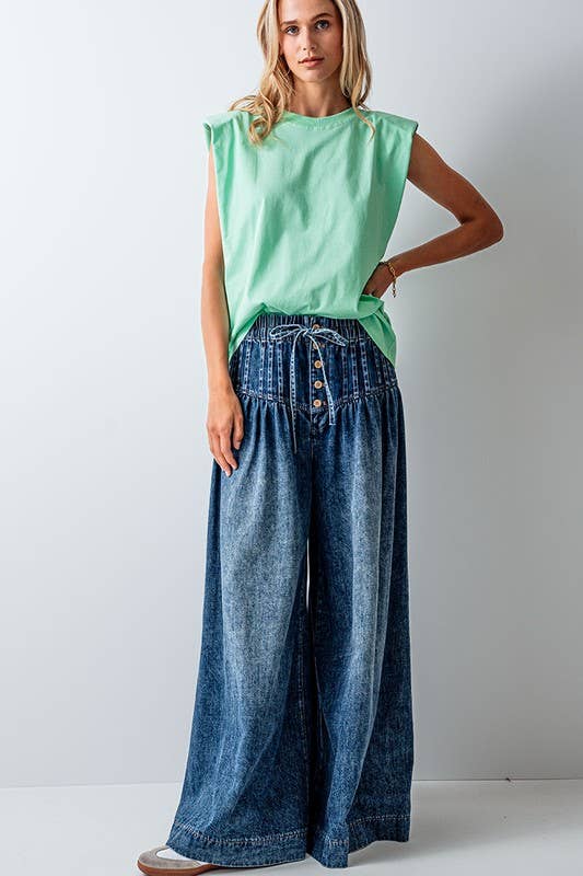 Urban Daizy Padded Shoulder Sleeveless Cotton Muscle Tee Mint T-Shirt - Women's (UDZ-TP-00589) – alternate view 5