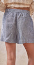 Urban Daizy Linen Drawstring Relaxed Shorts Blue-Stripe Shorts - Women's (TNPT0831-Blue-Stripe) – alternate view 9