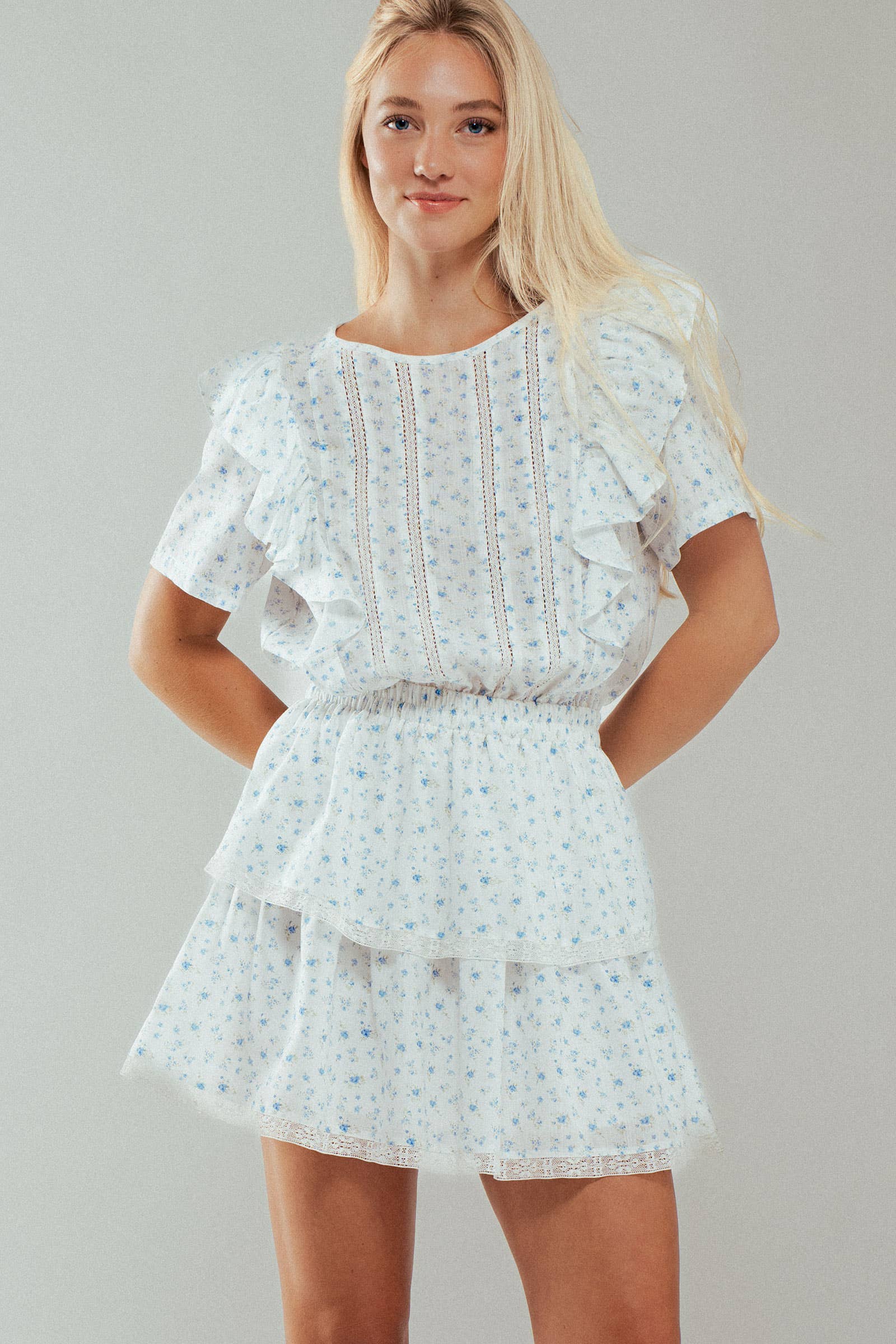 Floral Tiered Ruffle Mini Dress