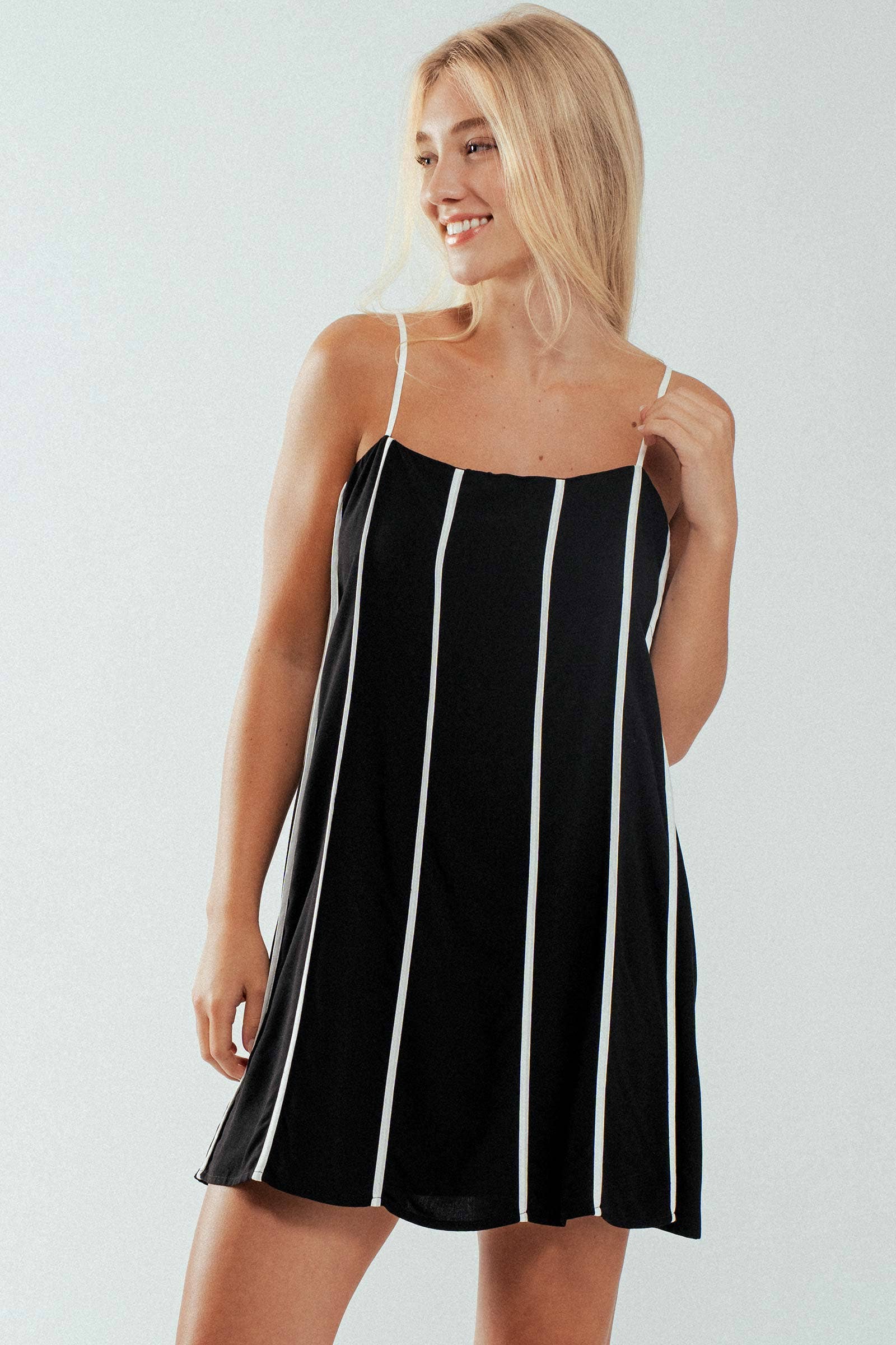 Striped A-Line Mini Dress