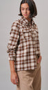 Buffalo Plaid Cropped Flannel Button Down Shirt