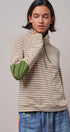 Striped Cowl Neck Drawstring Pullover Sweatshirt in PINK - Women's Sweatshirts & Hoodies | Urban Daizy