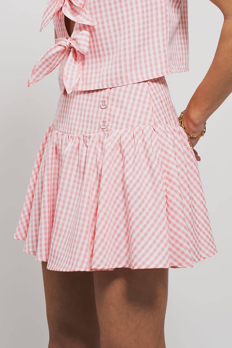Urban Daizy Gingham Side-Button Mini Skirt Blue Skirt - Women's (UDZ-SK-00153) – alternate view 13