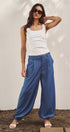 Urban Daizy Soft Chambray Wide Leg Barrel Pants Blue Pants - Women's (TNPT0819-Blue) – alternate view 8