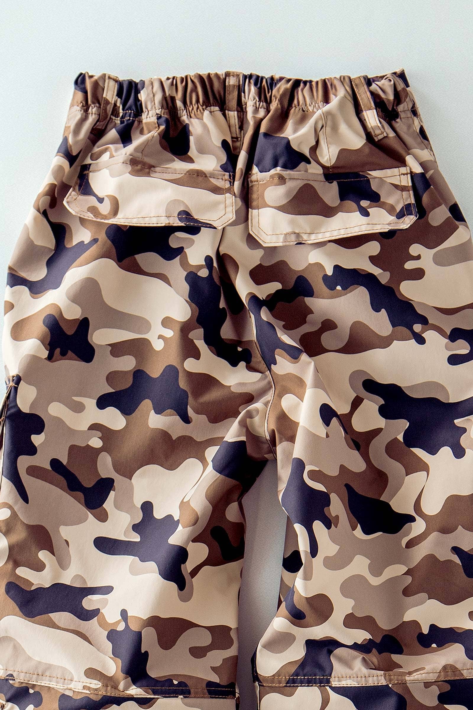 Urban Daizy Camo Print Utility Cargo Pants with Drawstring Hem Mocha Pants - Women's (UDZ-PT-00489) – alternate view 4