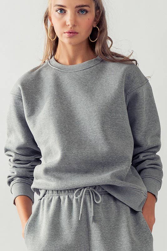 Urban Daizy Relaxed Fit Fleece Crewneck Sweatshirt Toast Sweatshirt - Women's (UDZ-KN-00232) – alternate view 2