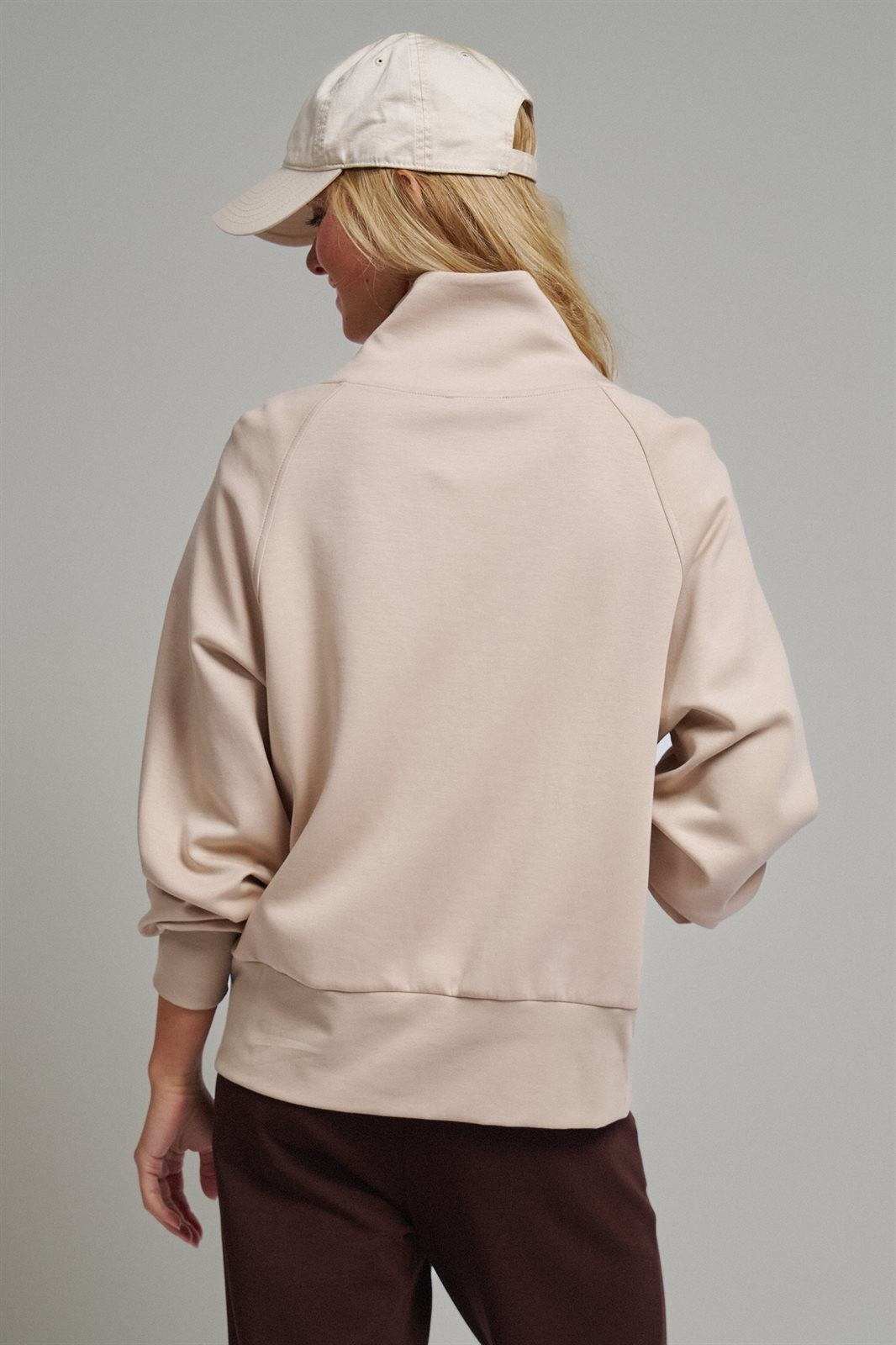 Scuba Zip Up Track Bomber Jacket Pilates Athflow for Women in SAND - Women's Jackets & Blazers | Urban Daizy