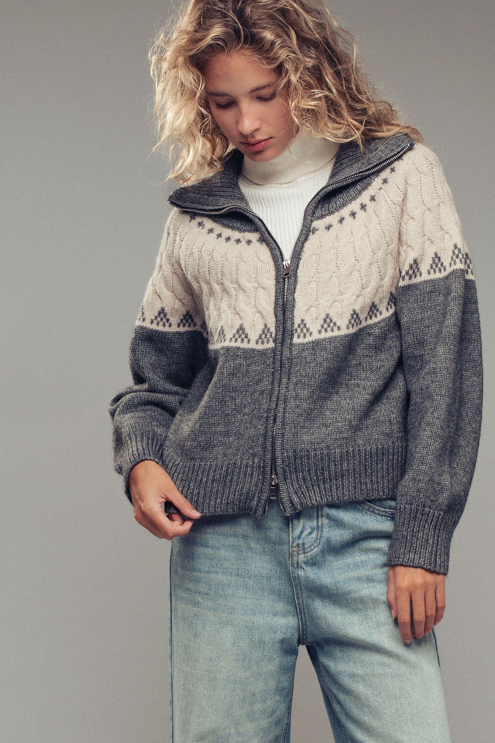 Heritage Cable Zip-Up Cardigan