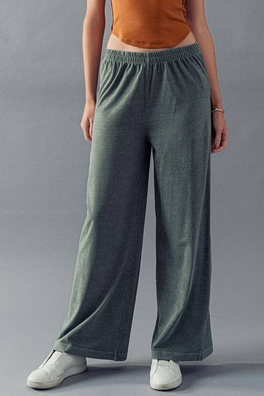 Vintage Wash Cotton Flare Yoga Pants