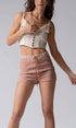 Urban Daizy Gingham Scallop Trim Shorts Brown Shorts - Women's (UDZ-PT-00474) – alternate view 17