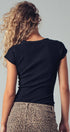 Urban Daizy Ribbed Knit Button-Front Bodysuit Black Bodysuit - Women's (UDZ-OT-00357) – alternate view 5