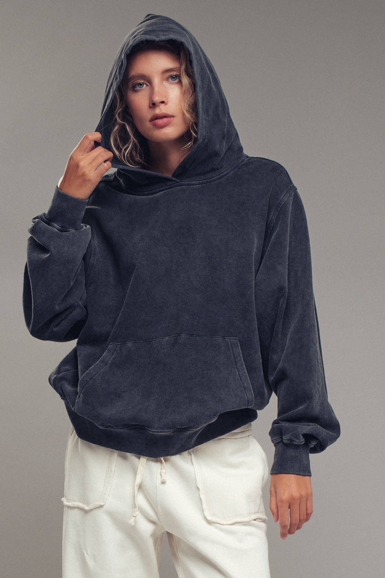 Vintage Wash Oversized Brushed Hoodie