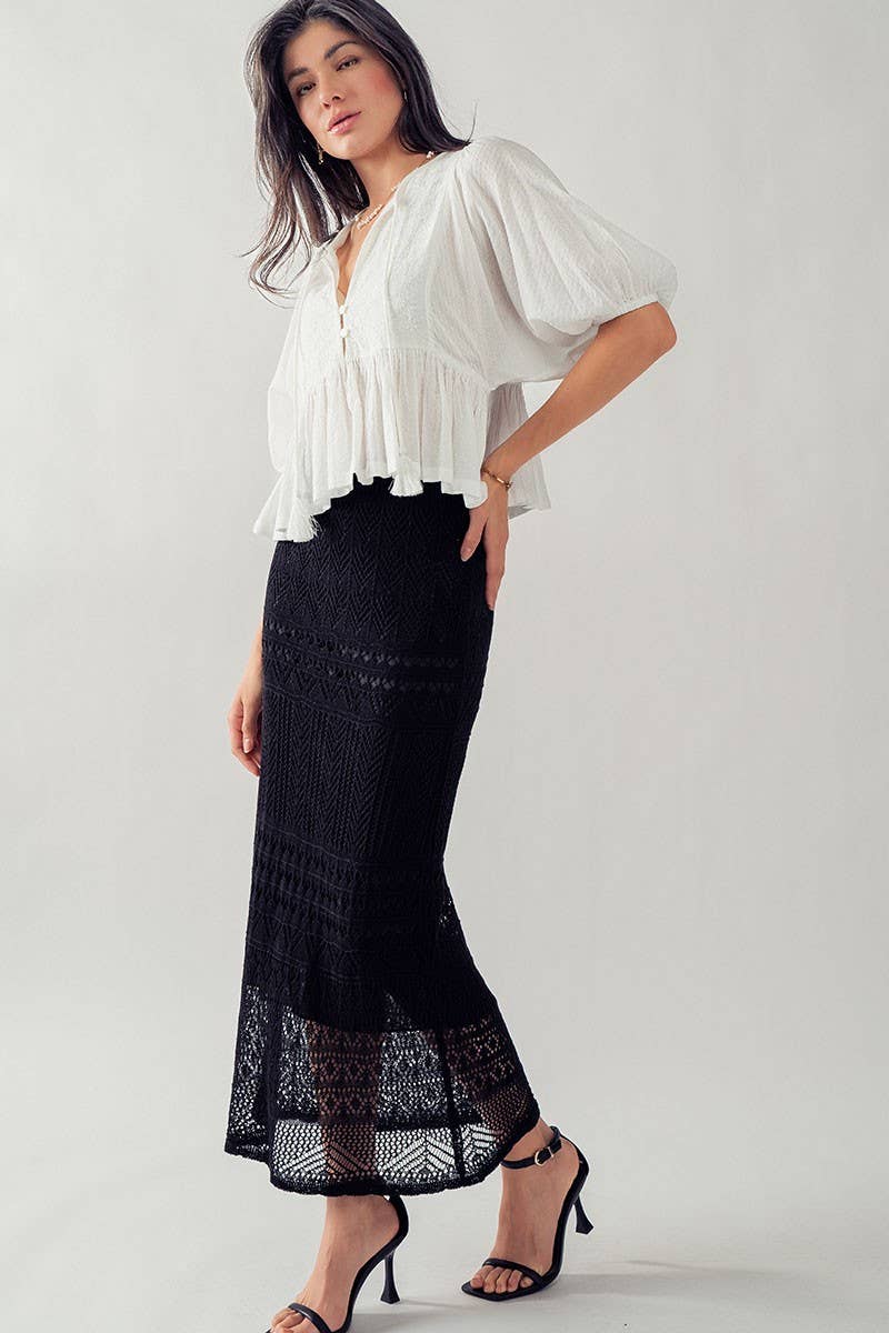 Urban Daizy Boho Embroidered Puff Sleeve Ruffle Blouse White Blouse - Women's (UDZ-TP-00705) – alternate view 18