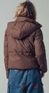 Urban Daizy Cozy Drawstring Hooded Puffer Jacket Black Puffer Jacket - Women's (UDZ-KN-00653) – alternate view 5