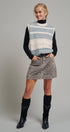 Striped Fuzzy Knit Sweater Vest in PINK - Women's Sweater Vests | Urban Daizy