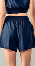 Urban Daizy Smocked High Waist Relaxed Fit Summer Shorts Navy Shorts - Women's (UDZ-PT-00266) – alternate view 3