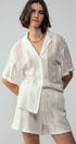Urban Daizy Open Knit Button-Down Oversized Shirt Black Button Down Shirt - Women's (UDZ-TP-00111) – alternate view 5