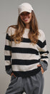 Striped Oversized Chunky Knit Sweater in BLACK - Women's Sweaters | Urban Daizy